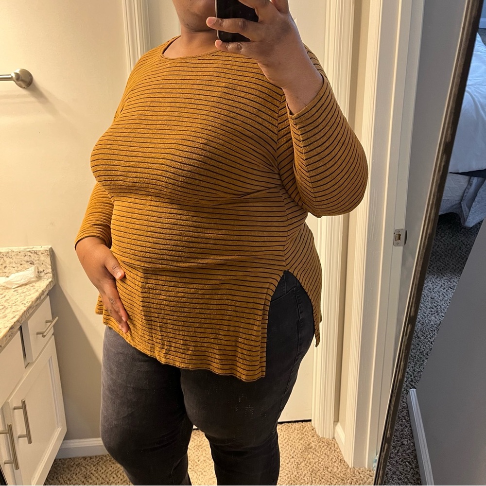 90s #grunge Style Stripped Long Sleeve Tunic top